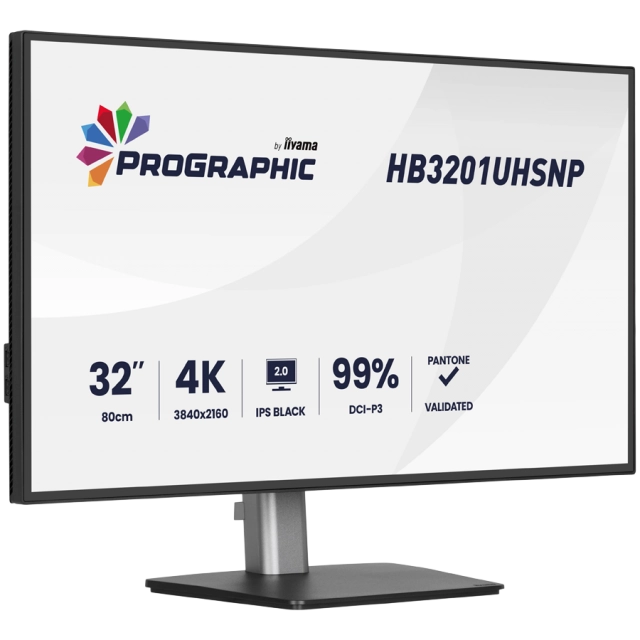 32" IPS BLACK 2.0 panel, 3840x2160 UHD, DCI-P3 99%, Pantone Certified, Delta E less than 2, USB-C dock LAN 96W PD DP-out, 4ms, 15cm height adjustable stand, 450cd/m2, CR 3000:1, HDMI, DisplayPort, Speakers, USB hub 3x3.2 plus 1x USB-C