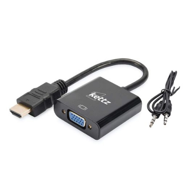 Adapter-konverter HDMI-VGA + audio Kettz