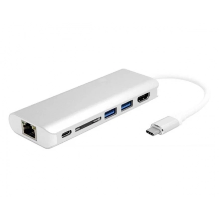 Adapter konvertor TIP C na 2xUSB 3.0+TIP C+RJ45