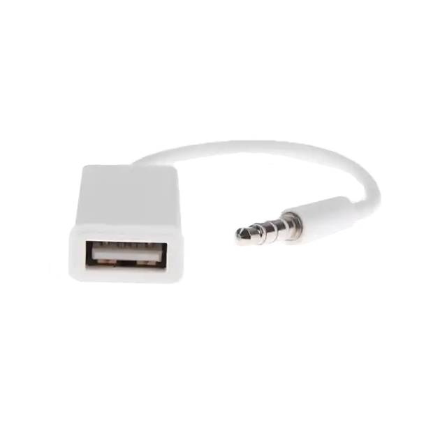 Adapter USB na AUX beli 17cm A017