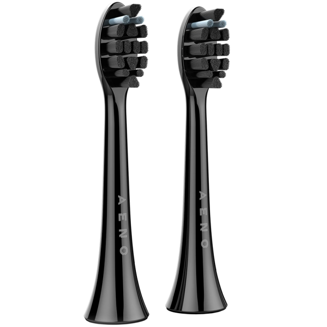 AENO Replacement toothbrush heads, Black, Dupont bristles, 2pcs in set (for ADB0004/ADB0006 and ADB0003/ADB0005)