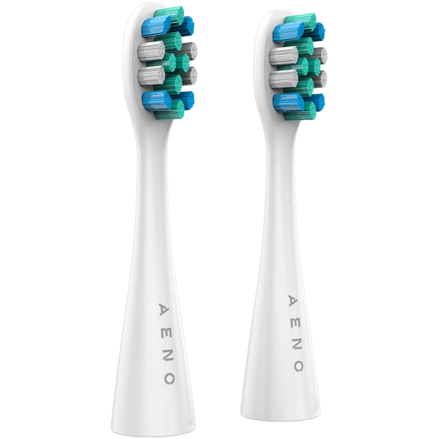 AENO Replacement toothbrush heads, White, Dupont bristles, 2pcs in set (for ADB0007/ADB0008)