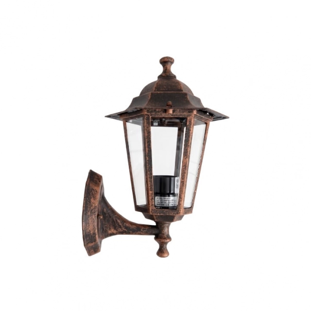 ARTE ILLUMINA šestougaona zidna baštenska svetiljka E27, IP44, bronza 154-55123