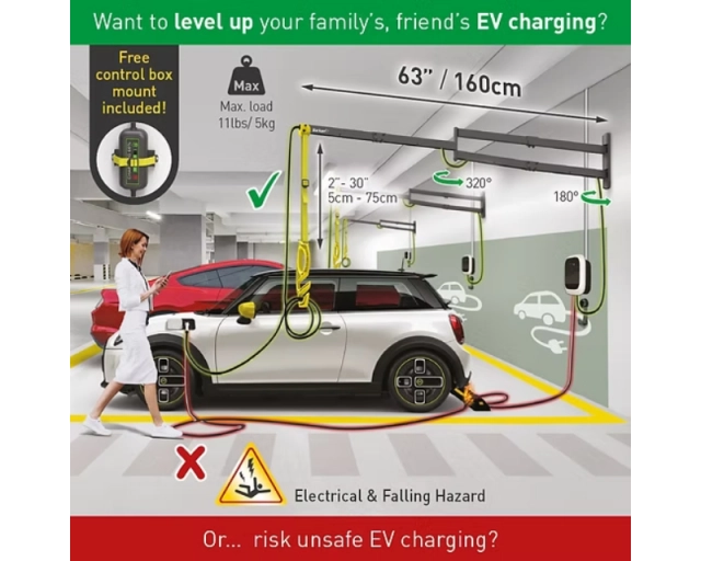 BARKAN EV160WM zidni zglobni nosač kabla za punjenje električnih vozila 160cm 