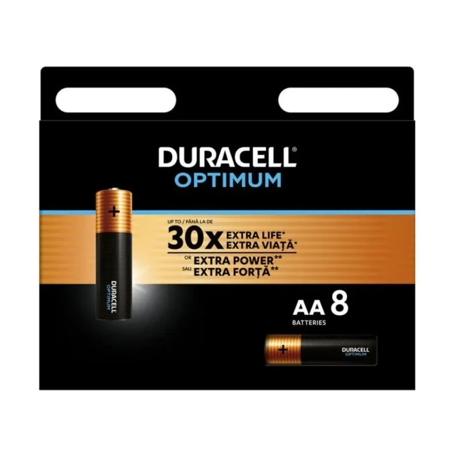 Baterija Duracell Optimum AA (pak 8 kom), nepunjiva