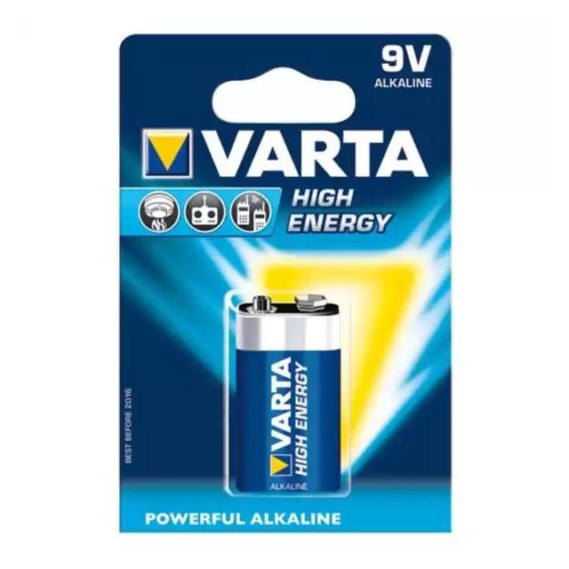 Baterija Varta 6LR61 High Energy 9V, nepunjiva