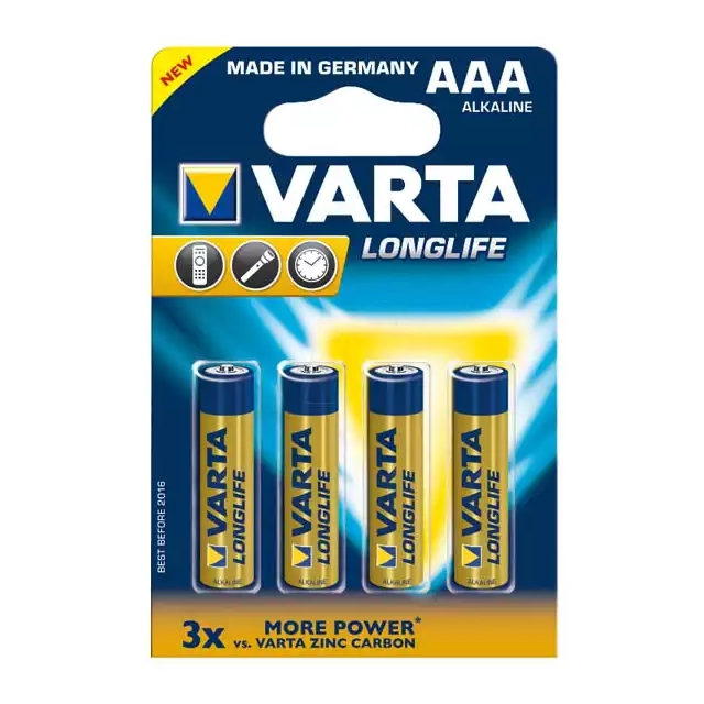 Baterija Varta LR3 Longlife AAA, nepunjiva 1/4