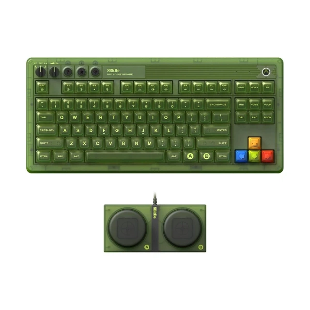 Bežična tastatura 8BitDo Retro 87/mehanička/RGB/XBOX Green + Dual Super Buttons