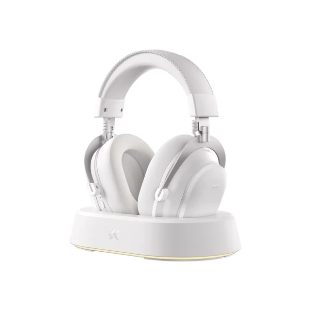 Bežične gaming slušalice MCHOSE V9 Turbo 60mm/Tri-mode/2000mAh/Icy White + Charging Dock RGB