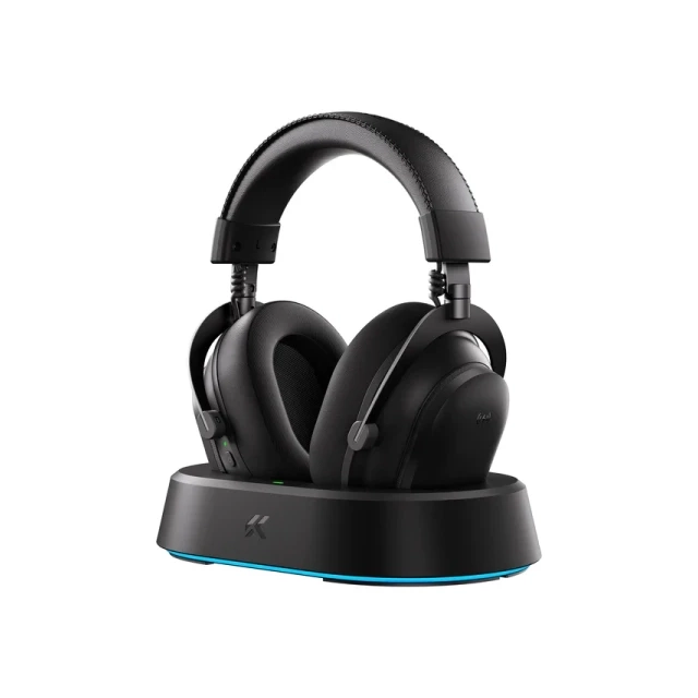 Bežične gaming slušalice MCHOSE V9 Turbo 60mm/Tri-mode/2000mAh/Steel Black + Charging Dock RGB
