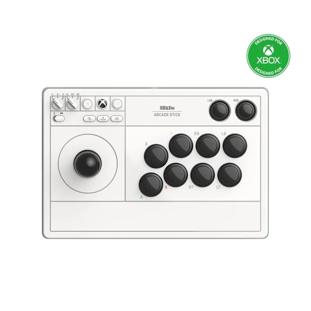 Bežični Arcade gamepad 8BitDo Arcade stick Xbox/Windows/Mapping/Mode Switch/AUX/White