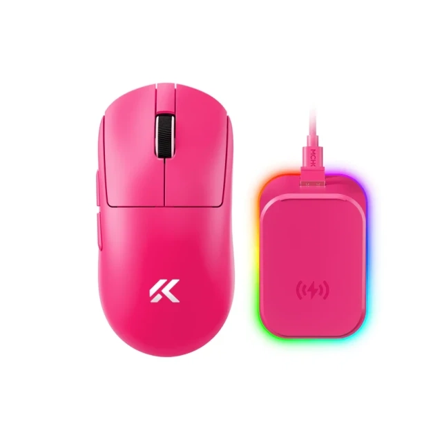Bežični gaming miš MCHOSE A7 V2 Ultra Plus Rose Red /PAW 3950/8K Hz/Omron Mechanical