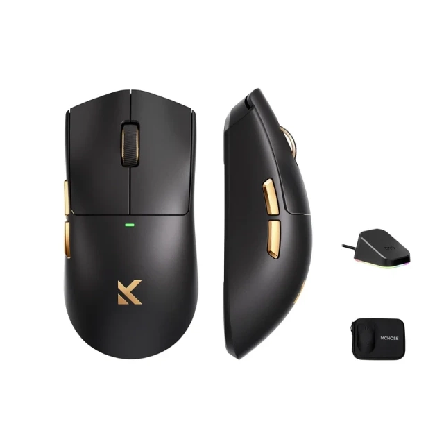 Bežični gaming miš MCHOSE K7 Ultra Black /PAW3950/8KHz pooling/Omron Mechanical