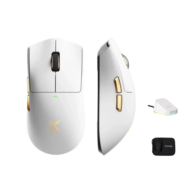 Bežični gaming miš MCHOSE K7 Ultra White God /PAW3950/8KHz pooling/Omron Mechanical