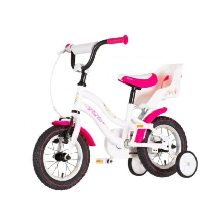 Bicikla Visitor Dog 12/pomoćni točkići/belo-roza