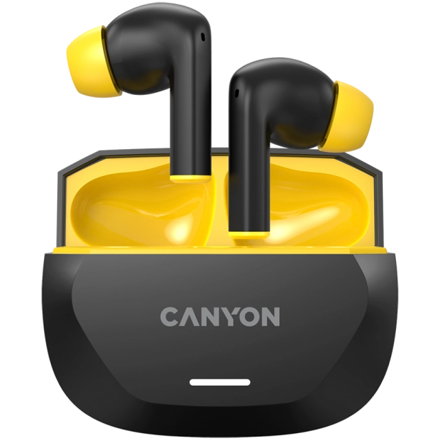 CANYON headset HEXAGON 7 TWS ANC+ENC Wireless Charge Black Yellow