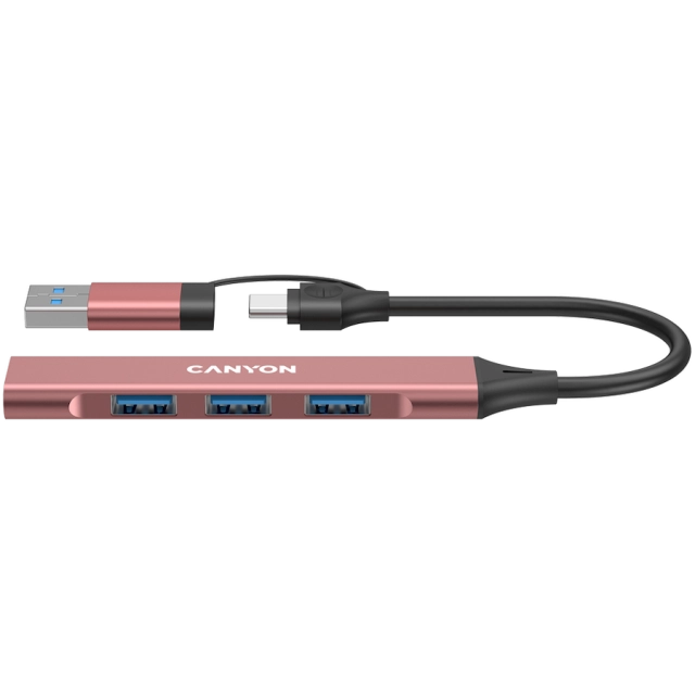 CANYON hub DS-02 4in1 USB-A/C Pink
