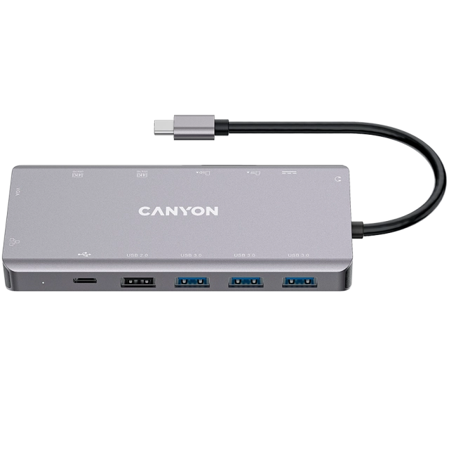 CANYON hub DS-12 13in1 4k USB-C Dark Grey