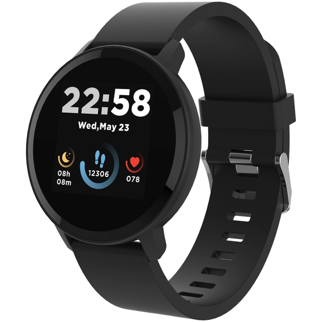 CANYON Lollypop SW-63, Smart watch, 1.3inches IPS full touch screen, Round watch, IP68 waterproof, multi-sport mode, BT5.0, compatibility with iOS and android, black, Host: 25.2*42.5*10.7mm, Strap: 20*250mm, 45g