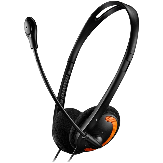 CANYON PC headset HS-01 PC Mic Flat 1.8m Black Orange