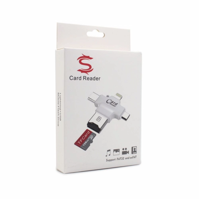 Citac kartica za iPhone + Type C + micro USB + USB
