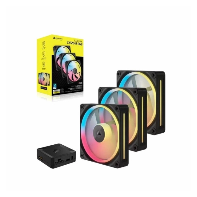 Corsair 3x120mm iCUE LINK LX120-R RGB PWM Reverse Fans Starter, CO-9051050-WW