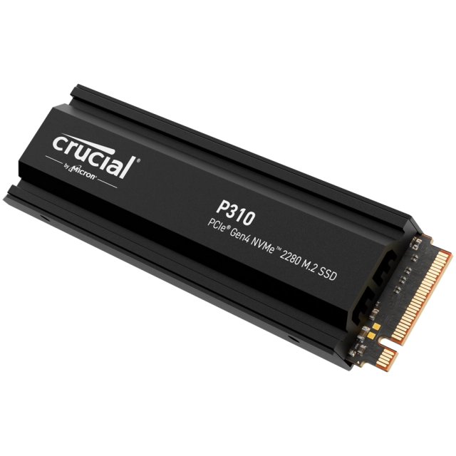 Crucial P310 2TB PCIe Gen4 2280 NVMe M.2 SSD with heatsink