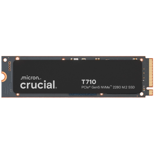 CRUCIAL T710 2TB PCIe Gen5 NVMe M.2 2280 SSD up to 14500 MB/s read and 13800 MB/s write