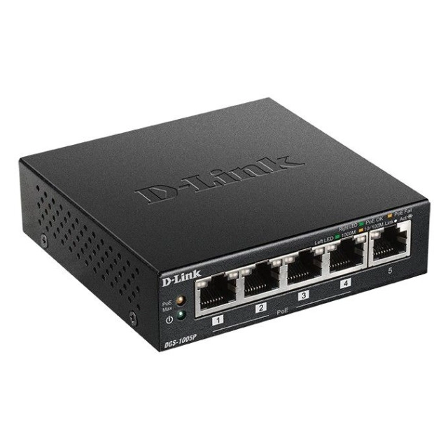 D-Link switch 5P DGS+1005P/E POE+ 60W