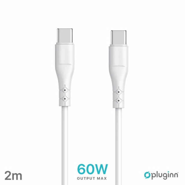 Data kabl Pluginn PI-PD 60W Type C na Type C beli 2m