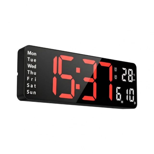 Digitalni zidni sat sa termometrom 320x107x27mm 18429-5982