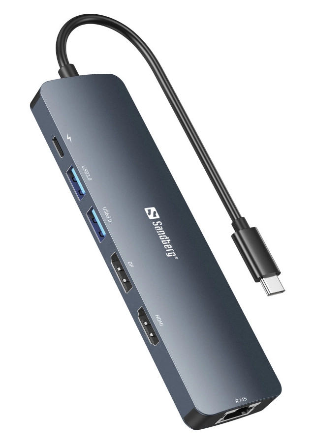 Docking station Sandberg USB-C - HDMI/DP/LAN/2xUSB 3.0/USB C PD 100W 136-43