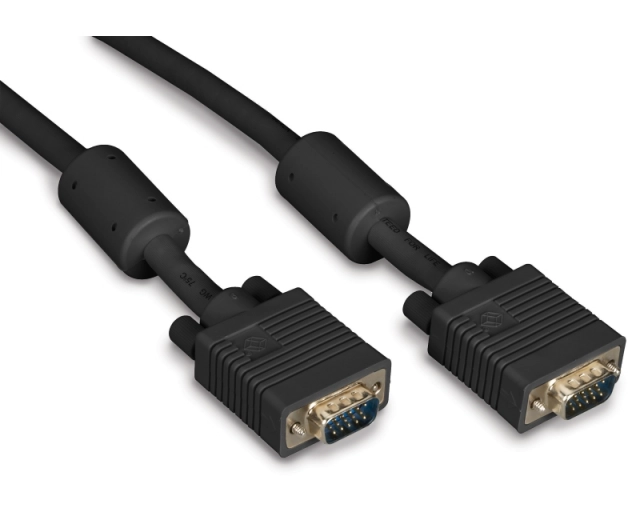 E-GREEN Kabl VGA D-sub M/M 5m HQ feritno jezgro crni 