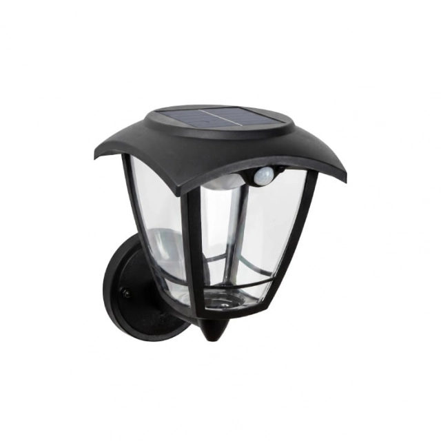 EUROLAMP solarna zidna lampa sa senzorom pokreta, 3W, 400lm, crna 145-20860