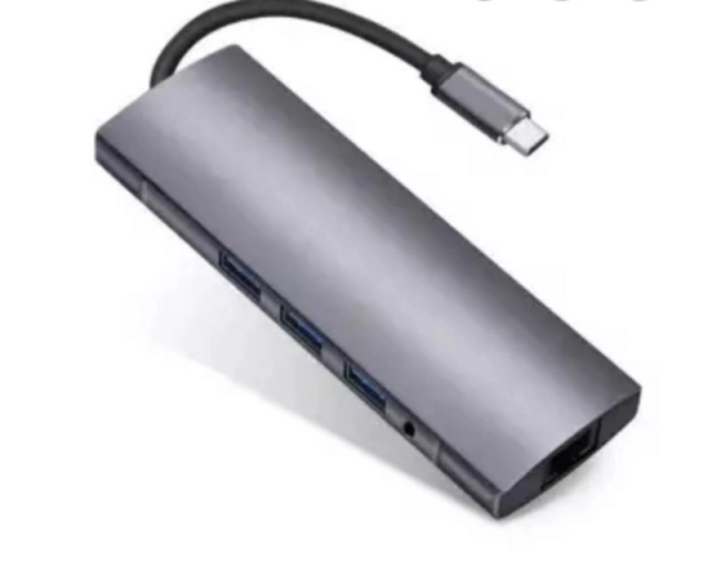 FAST ASIA Adapter-konvertor TIP-C na HDMI + 4XUSB 3.0 + TIP C + SD/Micro + Audio+VGA + RJ45 