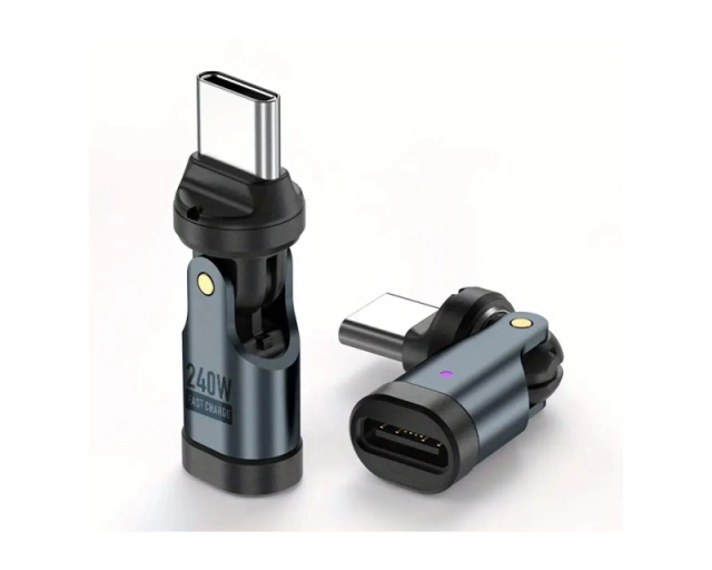 FAST ASIA Rotirajuci USB-C (M/Ž) adapter, 240W,480Mbps, 540 stepeni rotacije 