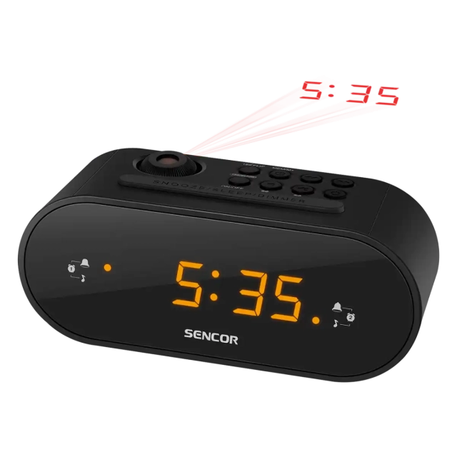 FM radio alarm sa projektorom vremena SENCOR SRC 3100 B crni