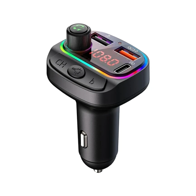 FM Transmiter i punjač Kettz Paya Bluetooth/2xUSB QC3.1/Type-C/LED