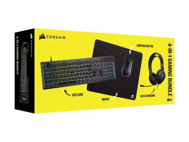 Gaming Bundle CORSAIR 4 u 1/K55 CORE/MM100/HARPOON RGB PRO/HS35 SURROUND