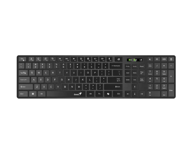 GENIUS SlimStar 7250BT, AI, crna US wireless tastatura 