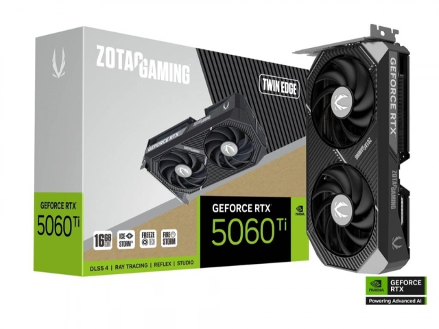 Graficka karta ZOTAC GAMING RTX 5060 Ti Twin Edge NVD/16GB/DDR7/128 bit/crna