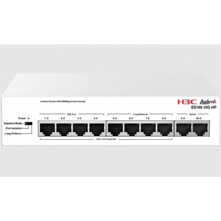 H3C Aolynk ES100-10G-HP Ethernet Switch, 10 x 1G ports, AC