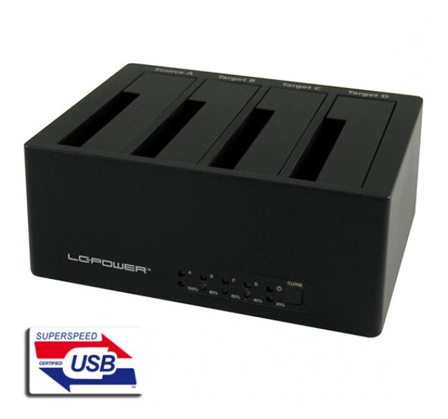 HDD DOCKING LC-DOCK-U3-4B USB3.0/eSATA 4x HDD/SSD Black