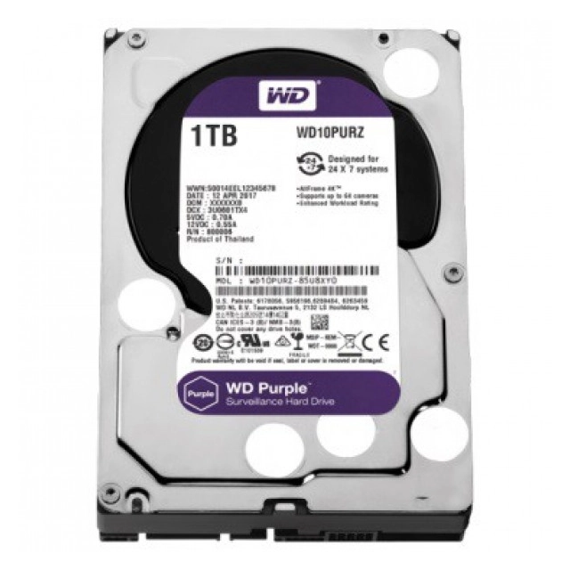HDD WD 1TB WD10PURZ SATA3 64MB Caviar Purple