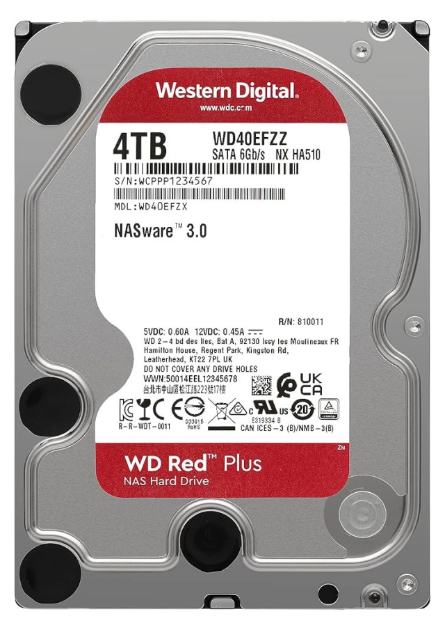 HDD WD 4TB WD40EFZZ Red Plus 5400RPM 128MB