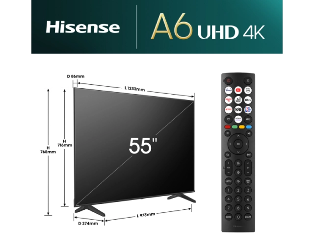 HISENSE 55 inča 55A6N LED 4K UHD Smart TV outlet 