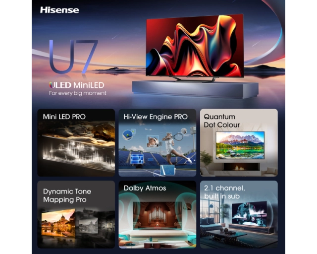 HISENSE 75 inča 75U7NQ ULED Mini-LED 4K UHD Smart TV 