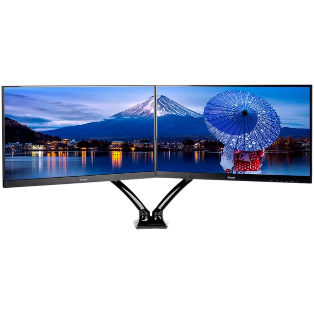 Iiyama DS3002C-B1 - Mounting kitfor 2 monitors (adjustable arm) black screen size: 10"-27" desk-mountable