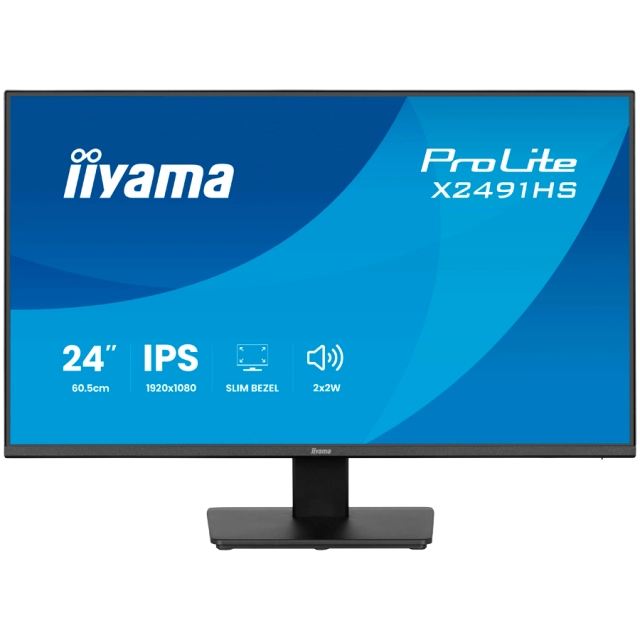 IIYAMA pro lite X2491HS-B1 24 inch IPS-panel, 1920x1080 120Hz, 1ms (MPRT), 350cd/m, HDMI, DisplayPort, Speakers