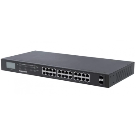Intellinet INT 561242 Network PoE Switch, 24-Port, 370W PoE Budget, 2 SFP Ports, Gigabit